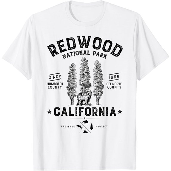 Redwood National Park Vintage California Bear Gifts Version 1 Unisex T-Shirt for Men Women Kids Toddler