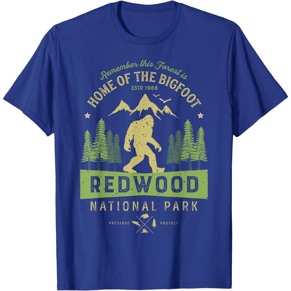 Redwood National Park Vintage California Bigfoot Unisex T-Shirt for Men Women Kids Toddler
