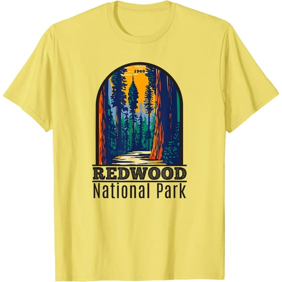 Redwood National Park Vintage Unisex T-Shirt for Men Women Kids Toddler,Cornsilk Color,Size 2XL