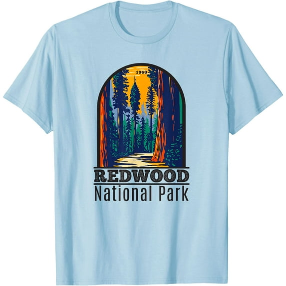 Redwood National Park Vintage Unisex T-Shirt for Men Women Kids Toddler,Light Blue Color,Size 2T