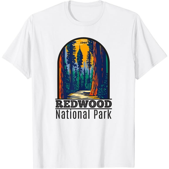 Redwood National Park Vintage Unisex T-Shirt for Men Women Kids Toddler,White Color,Size M