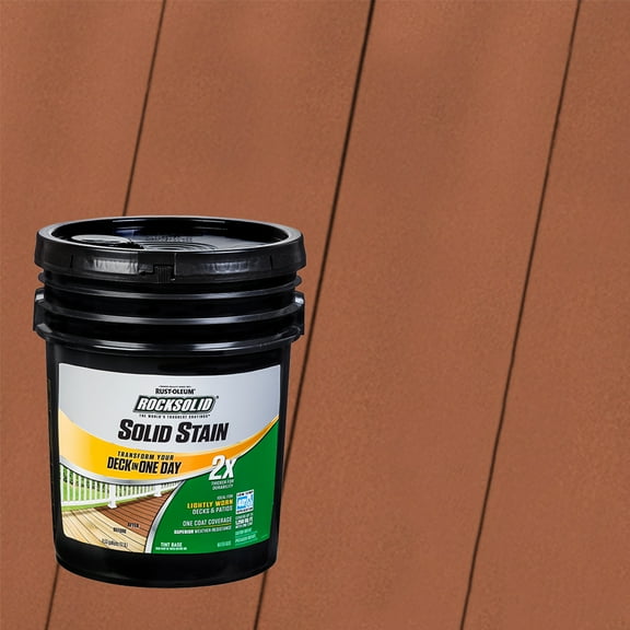 Redwood, Rust-Oleum RockSolid 2X Solid Exterior Wood Deck Stain-319835T, 5 Gallon