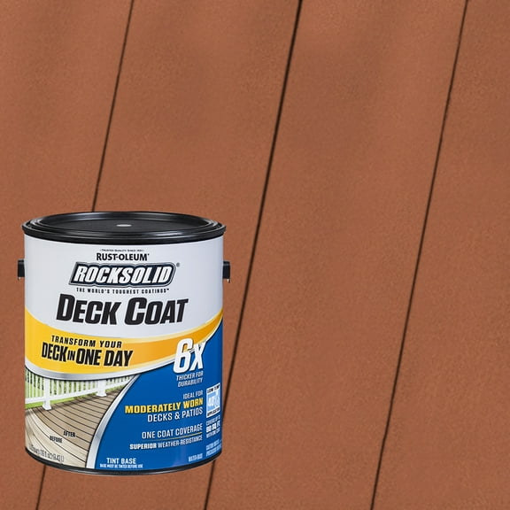 Redwood, Rust-Oleum RockSolid 6X Exterior Wood Deck Coat-319655T, Gallon