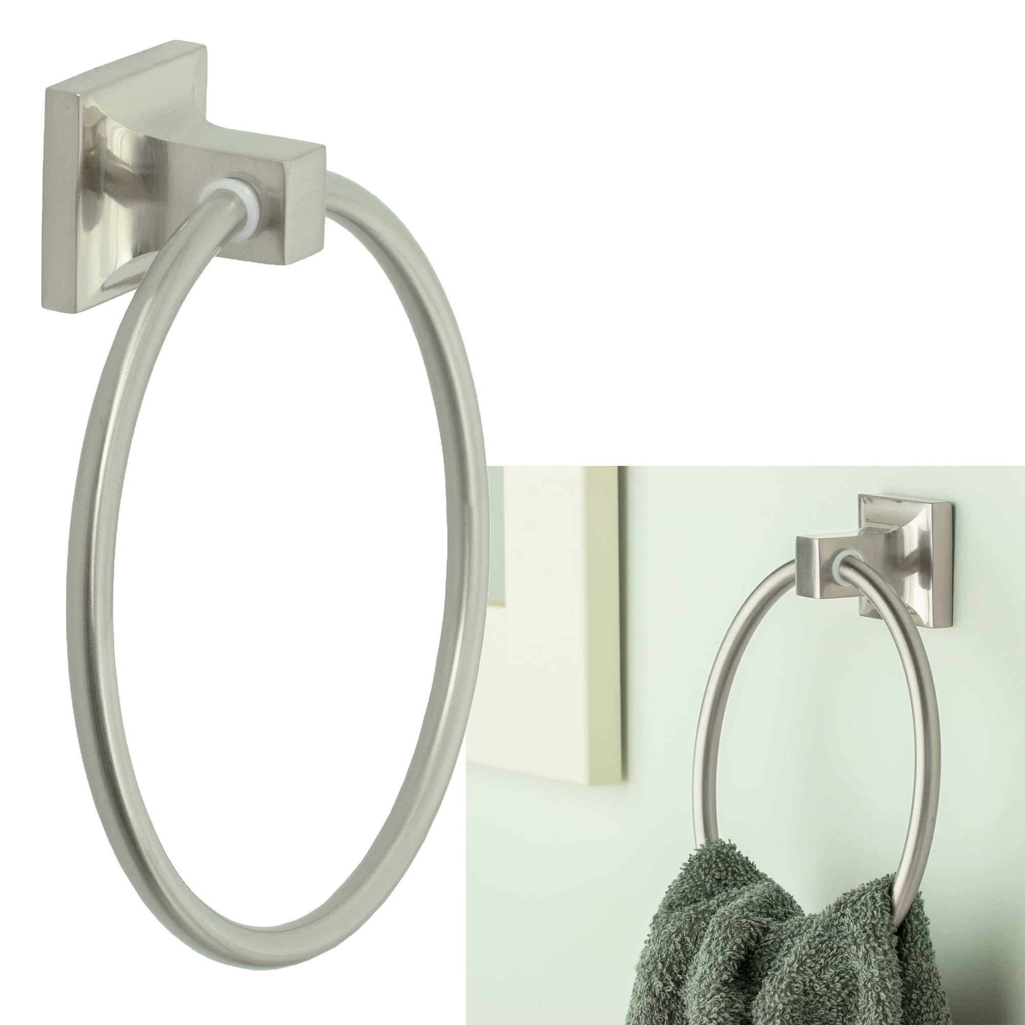 Redwood Series Towel Ring Bath Hardware Bathroom Accessory, Brushed ...