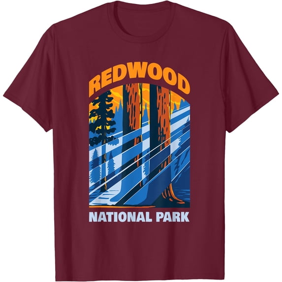 Redwood US National Park California Gift Unisex T-Shirt for Men Women Kids Toddler,Maroon Color,Size XL