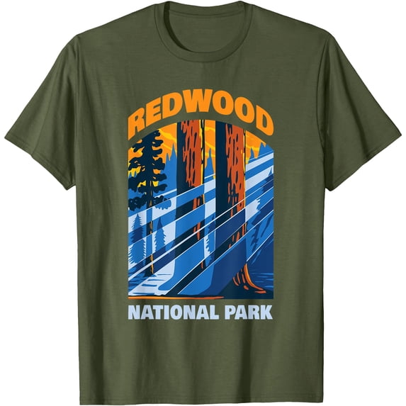 Redwood US National Park California Gift Unisex T-Shirt for Men Women Kids Toddler,Military Green Color,Size YM