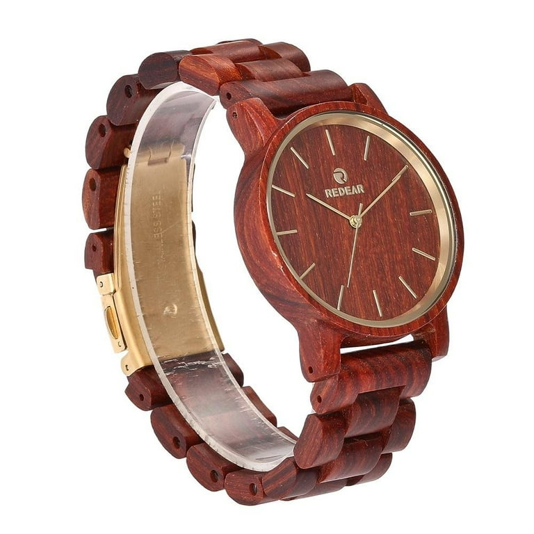Redwood Watches Imported Quartz Movement Handmade Vintage Quartz Watches Natural Wooden Wrist Watch with Gift Box Birthday Christmas Gift