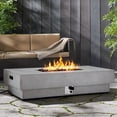 thumbnail image 1 of ReeQuo 60" Outdoor Propane Fire Pit Table for Patio, Rectangular Firepit with Lid, Rain Cover & Lava Rocks, 1 of 8