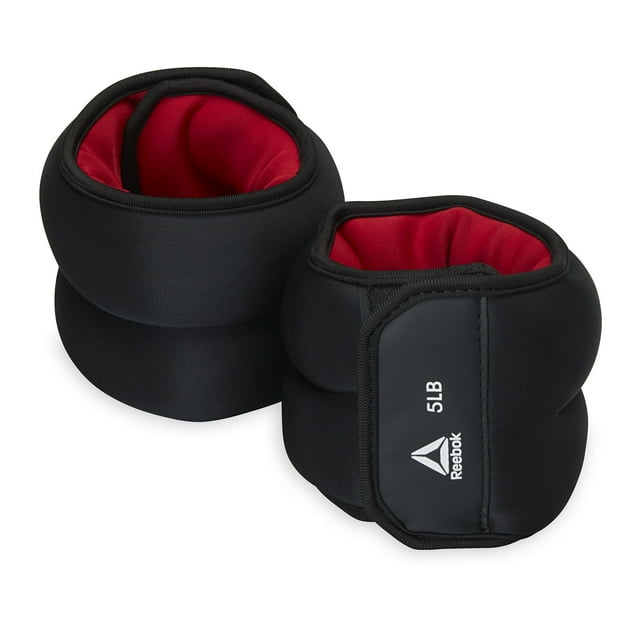 Reebok 10lb Ankle and Wrist Weight Set, Includes Two 5lb Weights