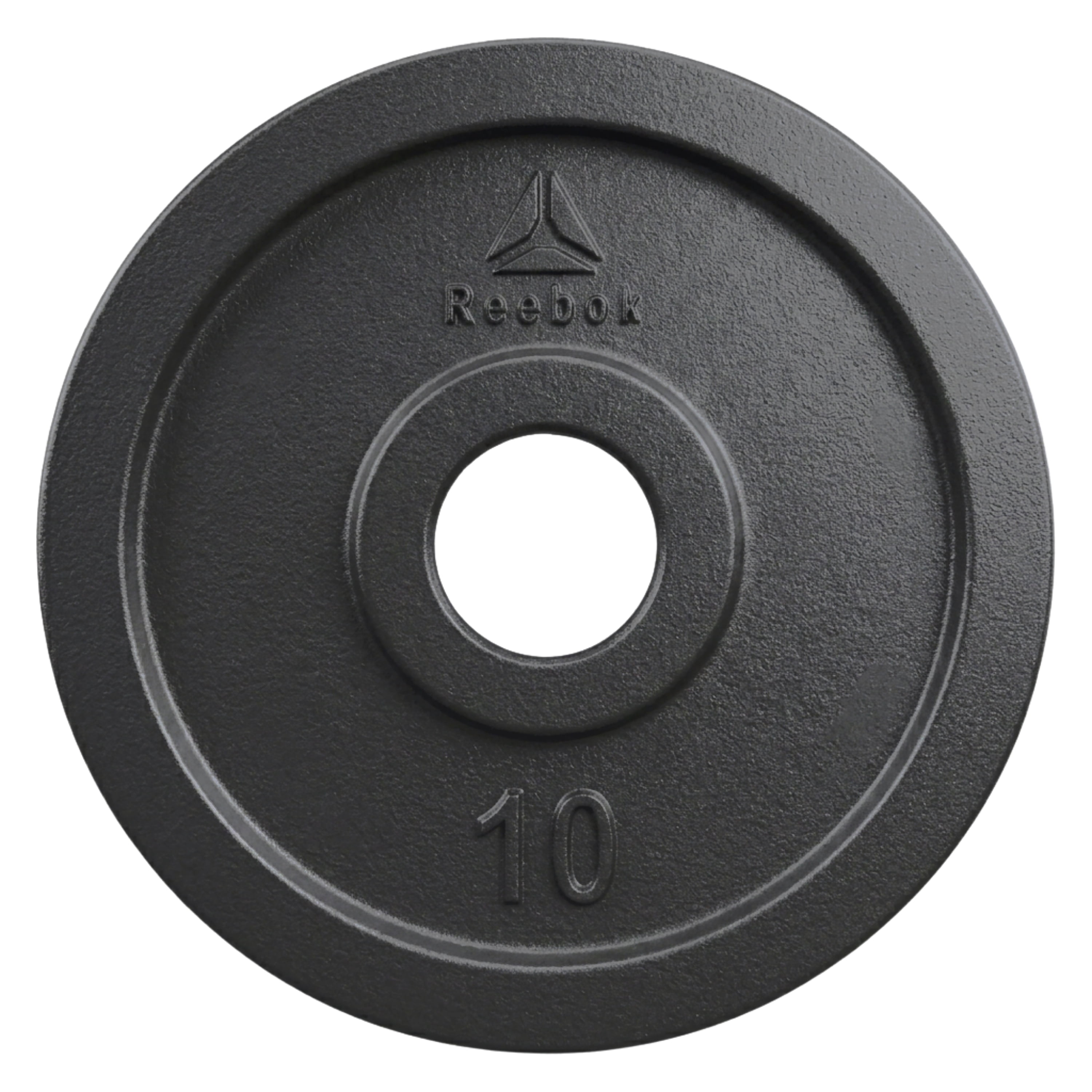 Reebok 10lb Olympic Cast Iron Precision Weight Plate for Strength Training
