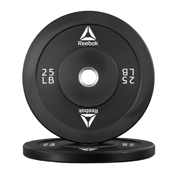Reebok 25lb Olympic Rubber Bumper Plates, Set of 2