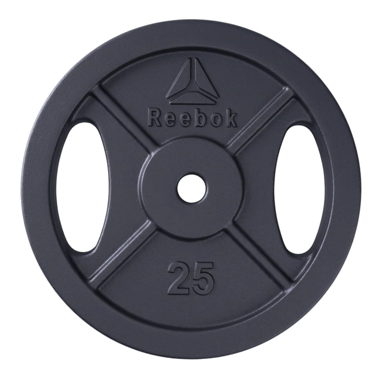 Reebok プレートラック Reebok 25lb Standard Cast Iron Precision Weight Plate with 2-Grip