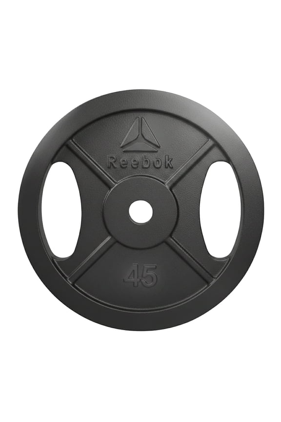 45lb Olympic Cast Iron Precision Weight Plate with 2-Grip Handles for Strength Training