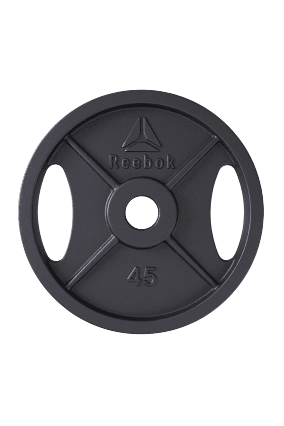 45lb Olympic Cast Iron Precision Weight Plate with 2-Grip Handles for Strength Training