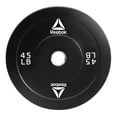 thumbnail image 1 of Reebok 45lb Olympic Rubber Bumper Plate – Low-Bounce Plates for Strength Training, 1 of 9