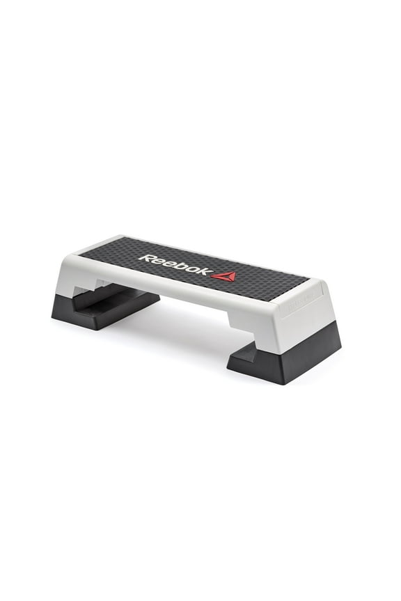 Fitness Delta Adjustable Aerobic Step Exercise Platform Home Gym Workout Equipment, Black/White