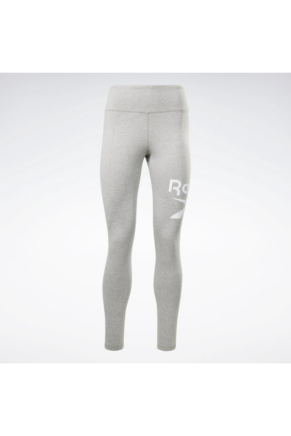 Women's Reebok Identity Big Logo Cotton Legging In Mgreyh/White/White S/P REG