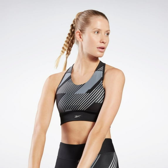 Reebok Apparel Women's Running Bra - Aop Black , 2Xs Reg US