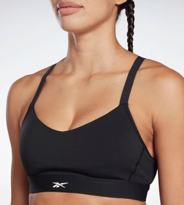 Reebok BLACK Women's Lux Strappy Sports Bra, US X-Small