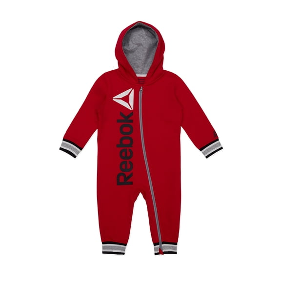Reebok Baby Boy Hooded Romper, Sizes 0/3-24 Months