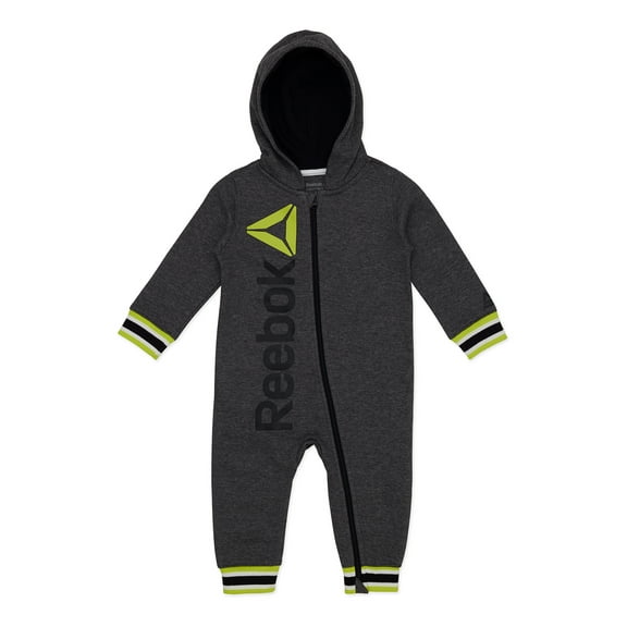 Reebok Baby Boy Hooded Romper, Sizes 0/3-24 Months