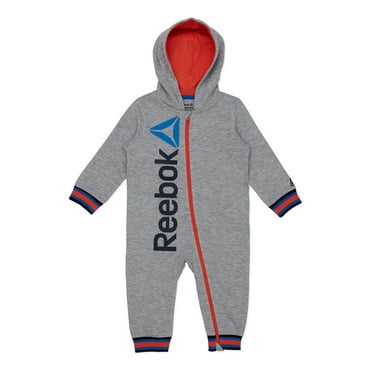 Reebok Baby Boy Hooded Romper, Sizes 0/3-24 Months