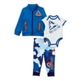 thumbnail image 1 of Reebok Baby and Toddler Boy Jacket, Bodysuit and Jogger Pant Set, 3 Piece, Sizes 0/3-24 Months, 1 of 8