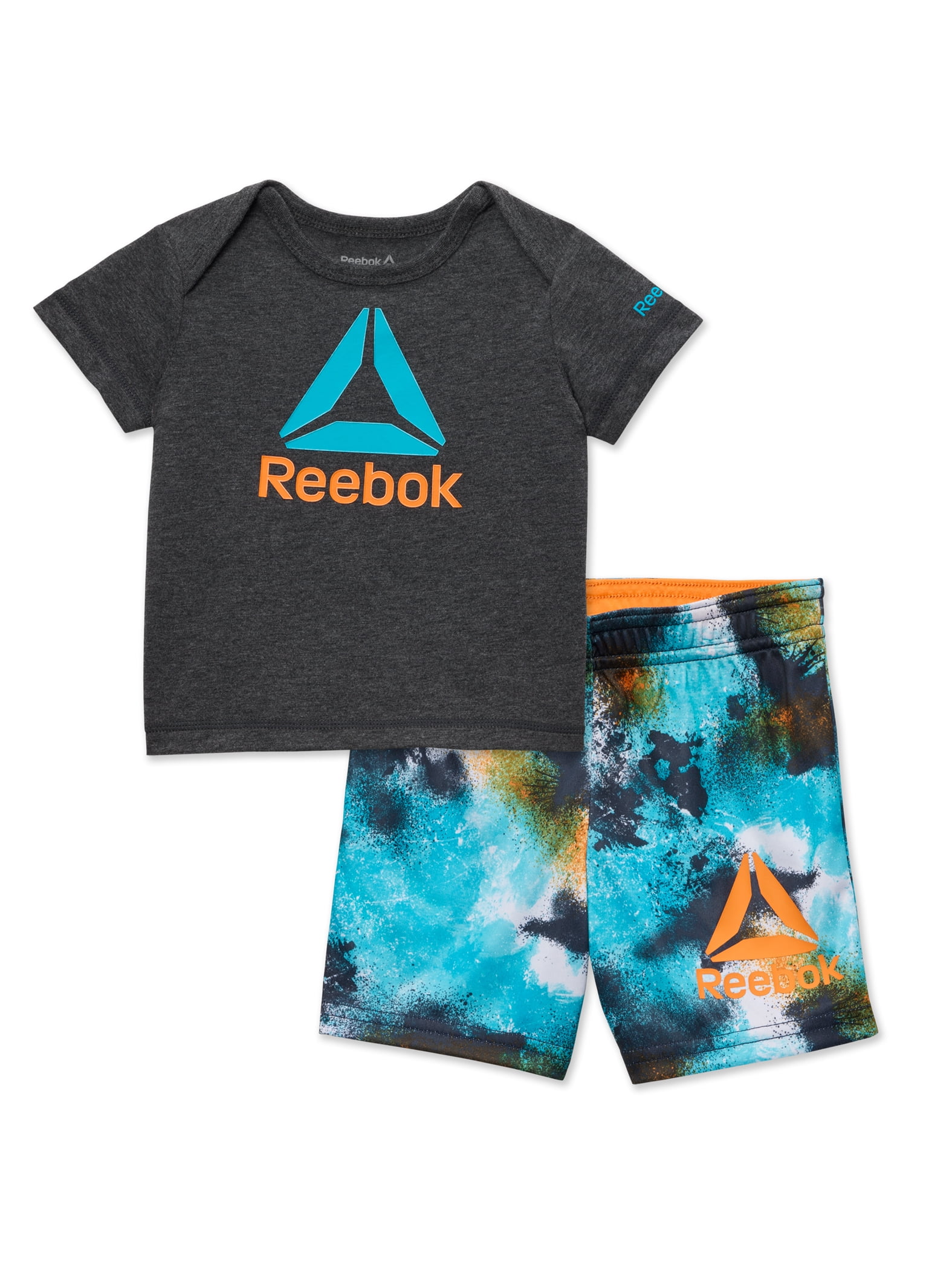 Reebok Baby Boy Short Sleeve T-Shirt and Shorts, 2-Piece Set, Sizes 0/3-24 Months