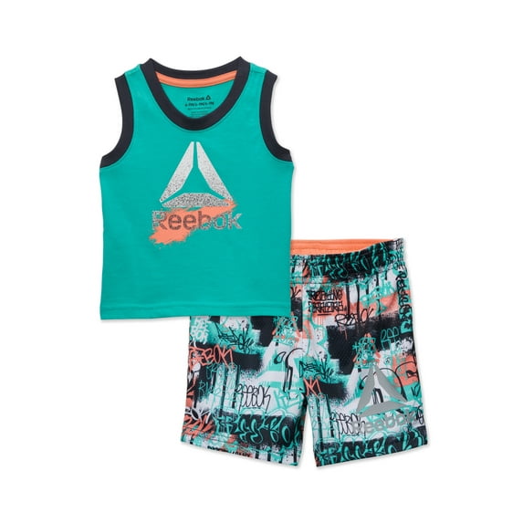 Reebok Baby Boy Tank Top and Shorts, 2-Piece Outfit Set, Sizes 0/3-24 Months