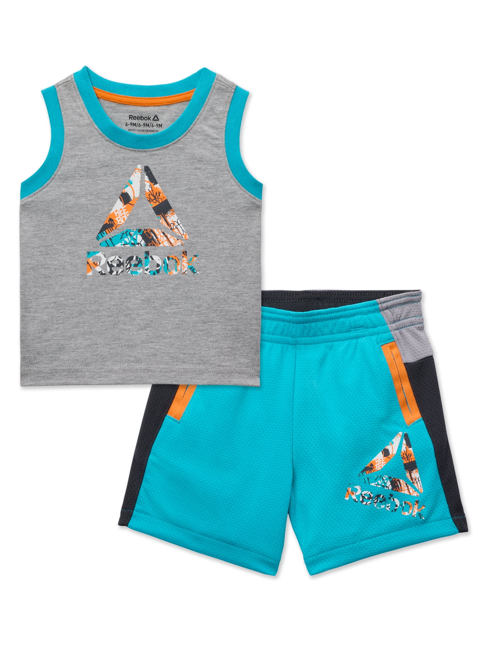 Reebok Baby Boy Short Sleeve T-Shirt and Shorts, 2-Piece Outfit