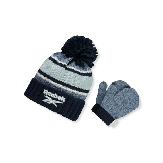 Reebok Baby Boys' 2-Piece Hat & Mittens Set - navy, 12 - 24 months