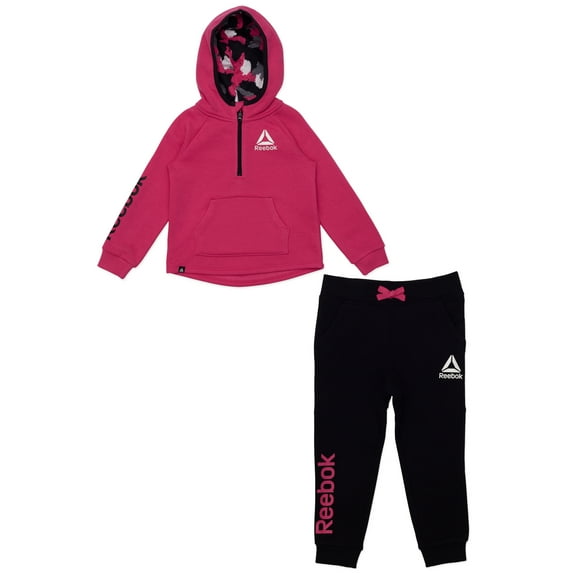 Reebok Baby & Toddler Quarter Zip Hoodie with Joggers, 2 Piece Athletic Set (12M-5T)