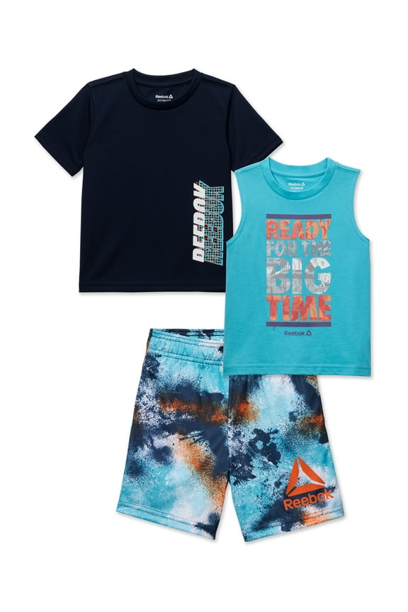 Baby and Toddler Boy T-Shirt, Muscle Tank, and Shorts Outfit Set, 3-Piece, Sizes 12M-5T