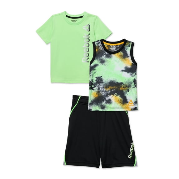 Reebok Baby and Toddler Boy T-Shirt, Tank Top, and Shorts Outfit Set, 3-Piece, Sizes 12M-5T