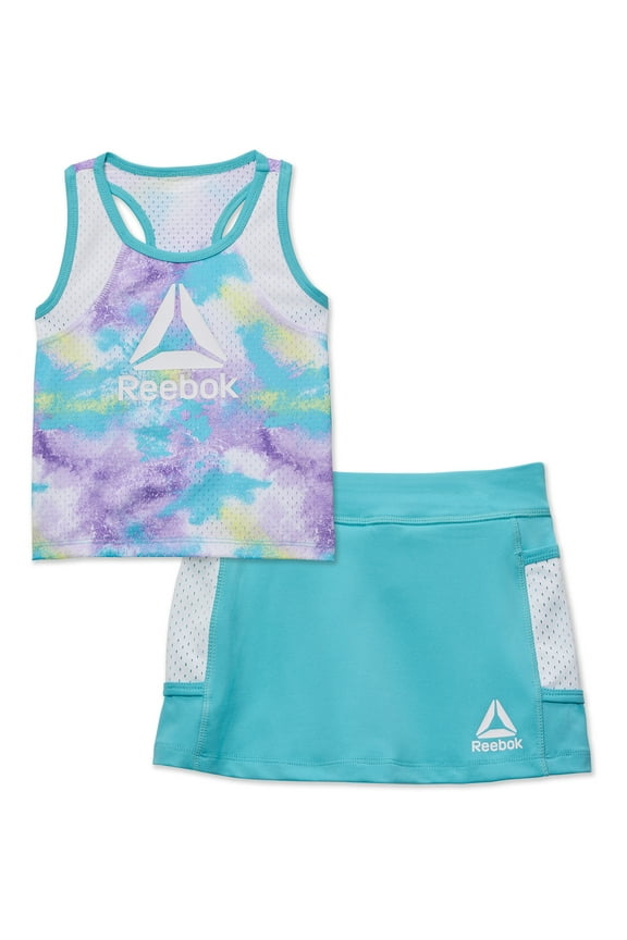 Baby and Toddler Girl Splatter Print Tank and Tennis Skort Outfit Set, 2-Piece, Sizes 12M-5T