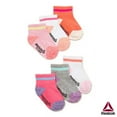 thumbnail image 1 of Reebok Baby and Toddler Girls' Quarter Socks, 6-Pack, 2-4T, 1 of 4