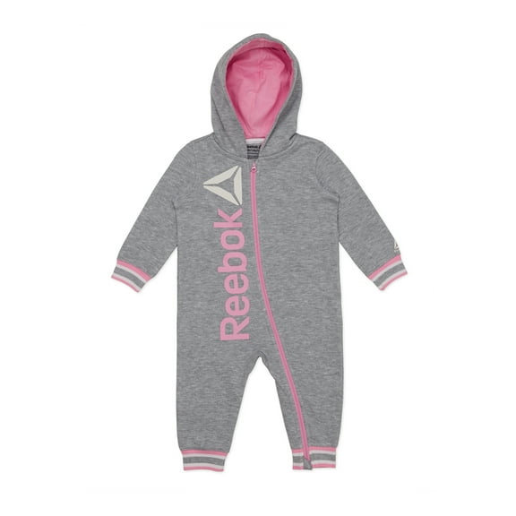 Reebok Baby and Toddler Hooded Romper, Sizes 0/3-24 Months