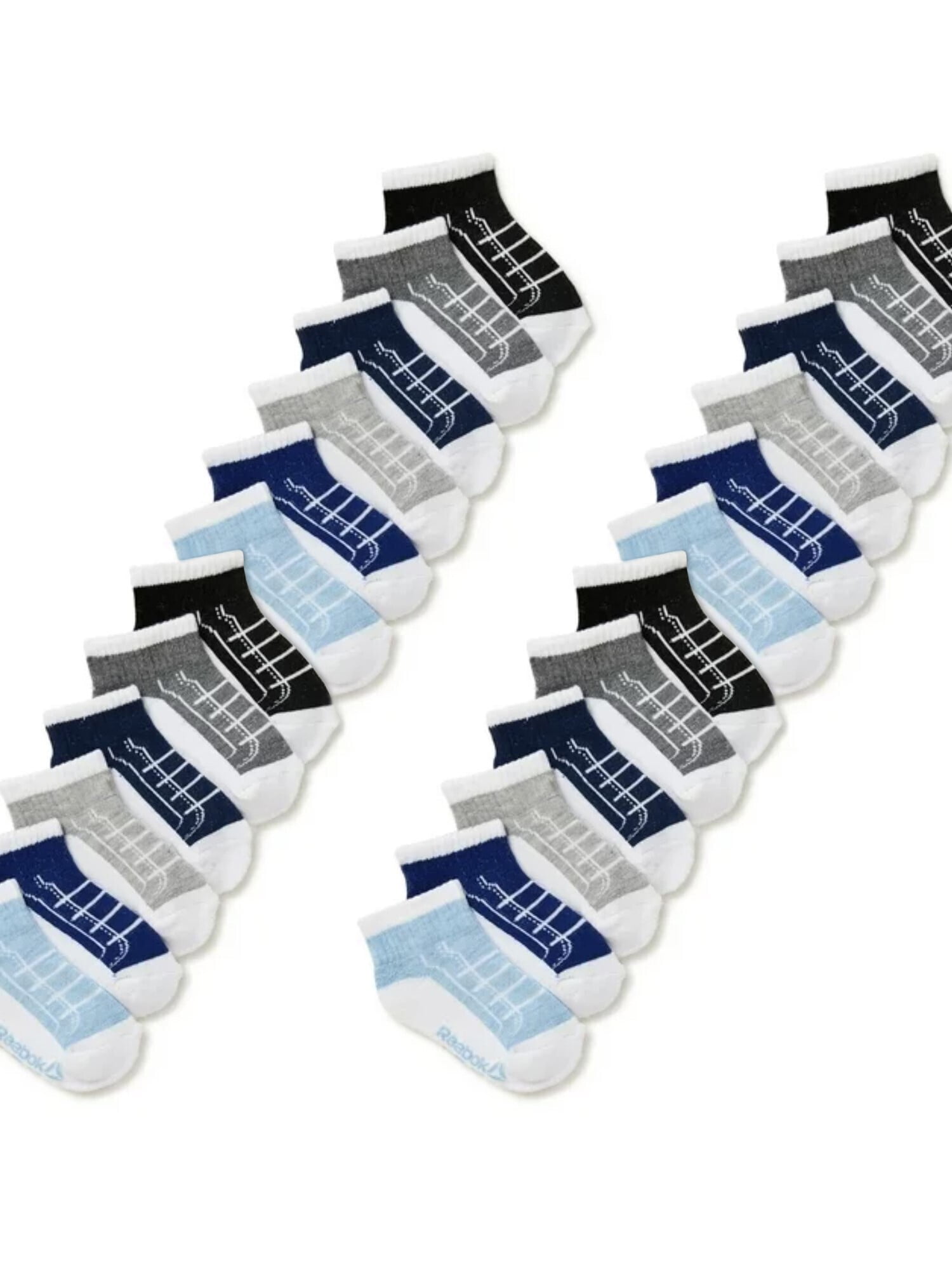 Reebok Baby and Toddler Quarter Socks, 24-Pack, Size 6M- 5T