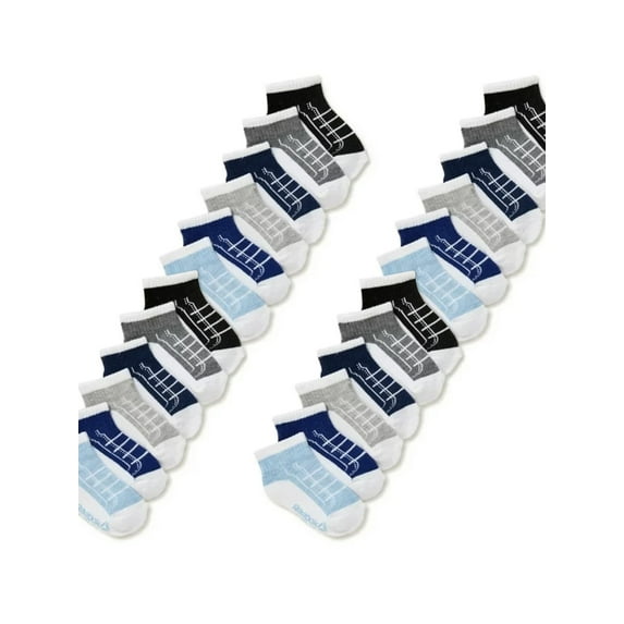 Reebok Baby and Toddler Quarter Socks, 24-Pack, Size 6M- 5T