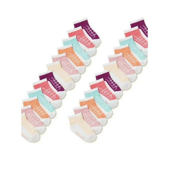 Reebok Baby and Toddler Quarter Socks, 24-Pack, Size 6M- 5T