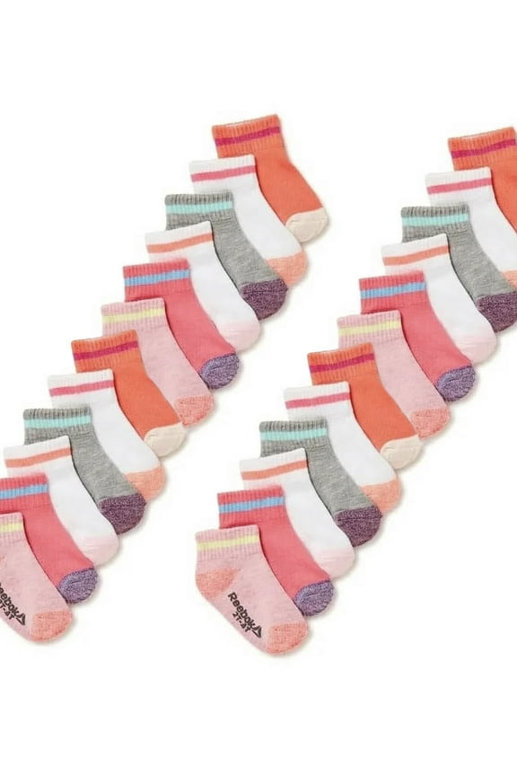 Baby and Toddler Quarter Socks, 24-Pack, Size 6M- 5T