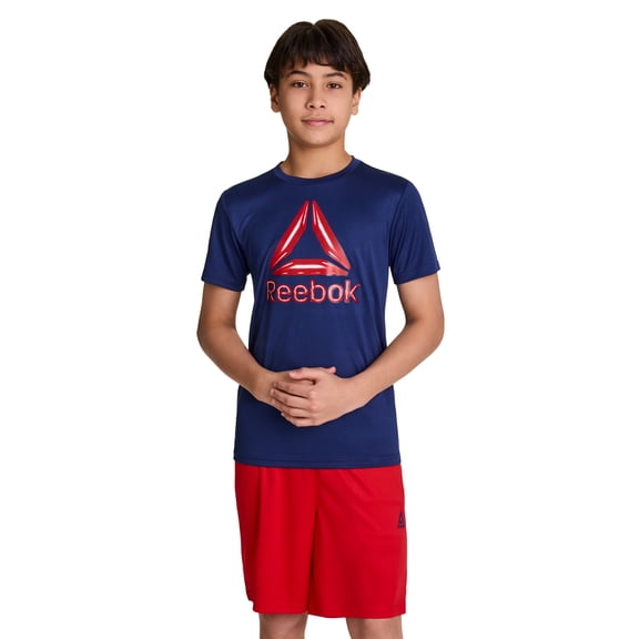 Reebok Boy's Athletic Short Sleeve T-Shirt & Short, 2-Piece Set, Sizes 4-18
