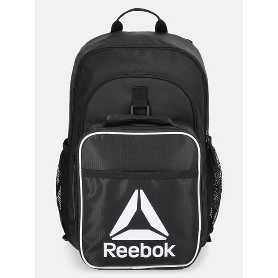 Reebok Kids' Charlie 17" Laptop Backpack and Lunch Bag Set, 2-Piece, Black