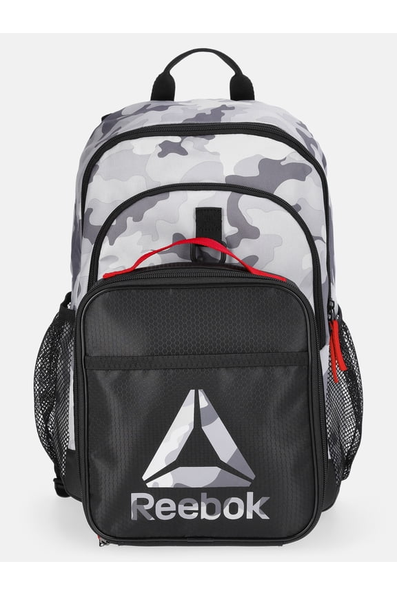 Kids' Charlie 17" Laptop Backpack and Lunch Bag Set, 2-Piece, Grey Camo