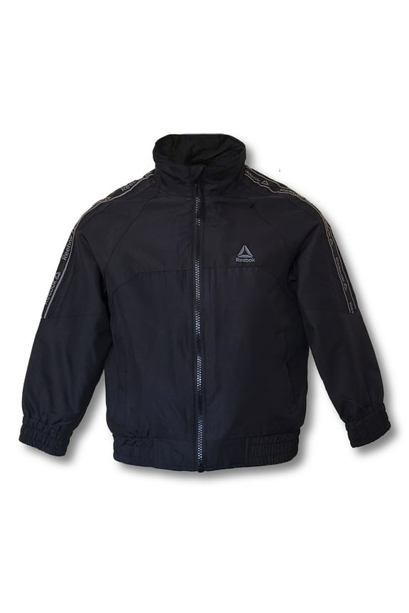 Boy's Fleece Lined Lightweight Full Zip Windbreaker Jacket-Black / 4