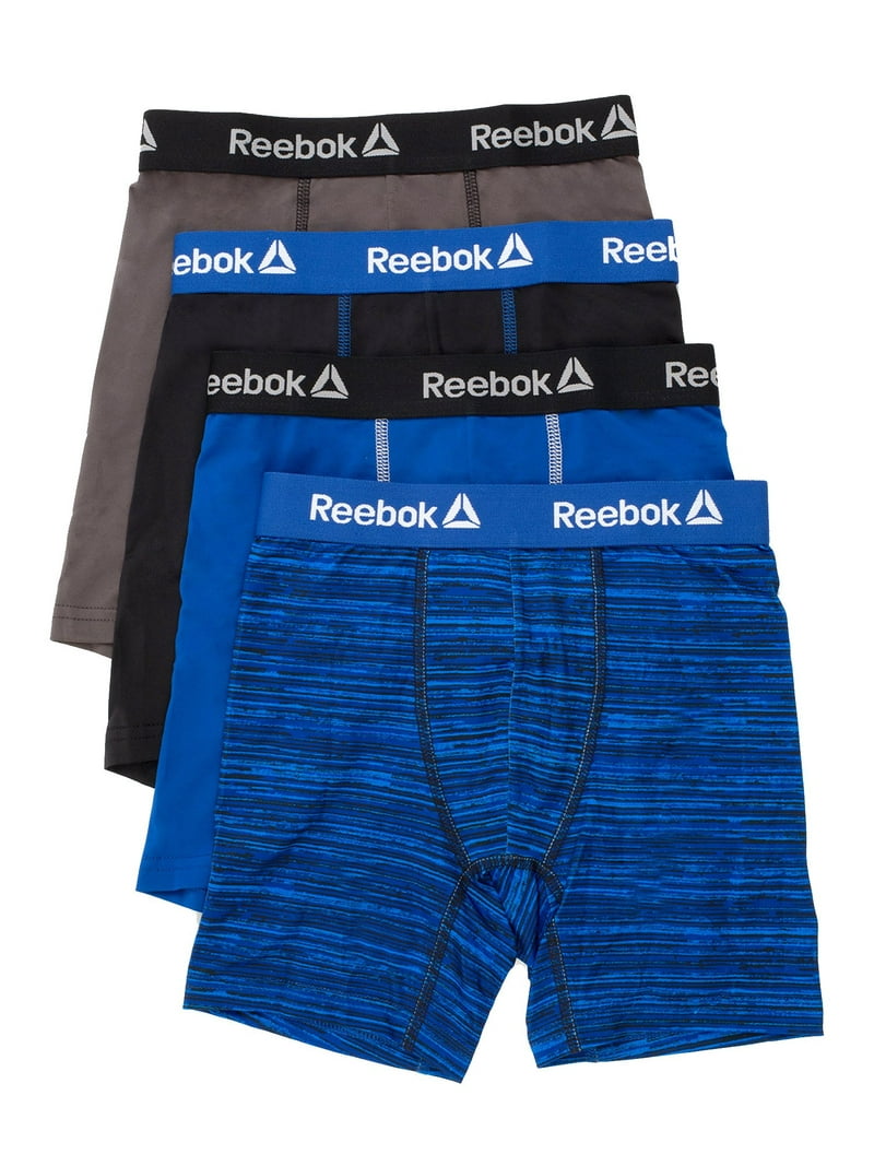 Reebok Boys' Boxer Briefs Underwear, 4-Pack, Sizes S-XL