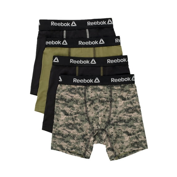 Reebok Boys' Boxer Briefs Underwear, 4-Pack, Sizes S-XL