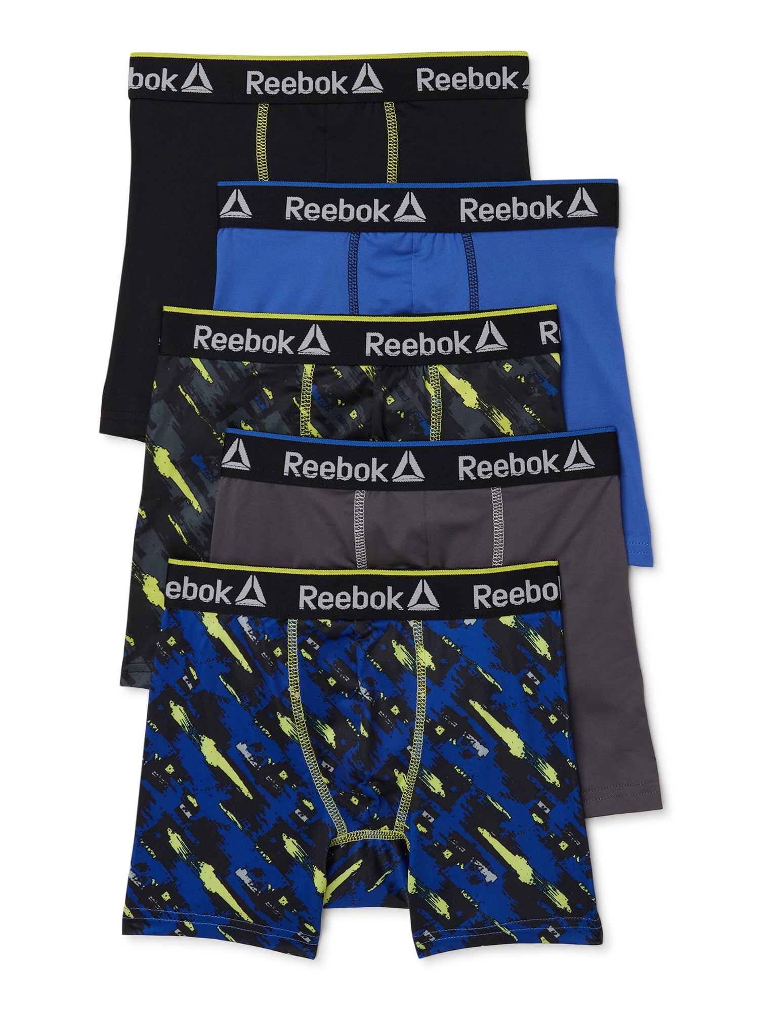 Reebok Boys Underwear Performance Boxer Briefs, Small, 5-Pack 