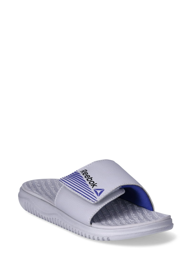 Reebok Boys Dual Density Comfort Slide Sandals with Adjustable