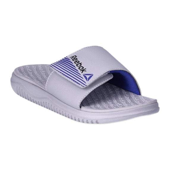 Reebok Boys Dual Density Comfort Slide Sandals with Adjustable Strap, Sizes 13-6